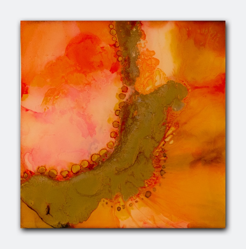 Coaster - Orange Gold Tile (A30) by Therese Misner